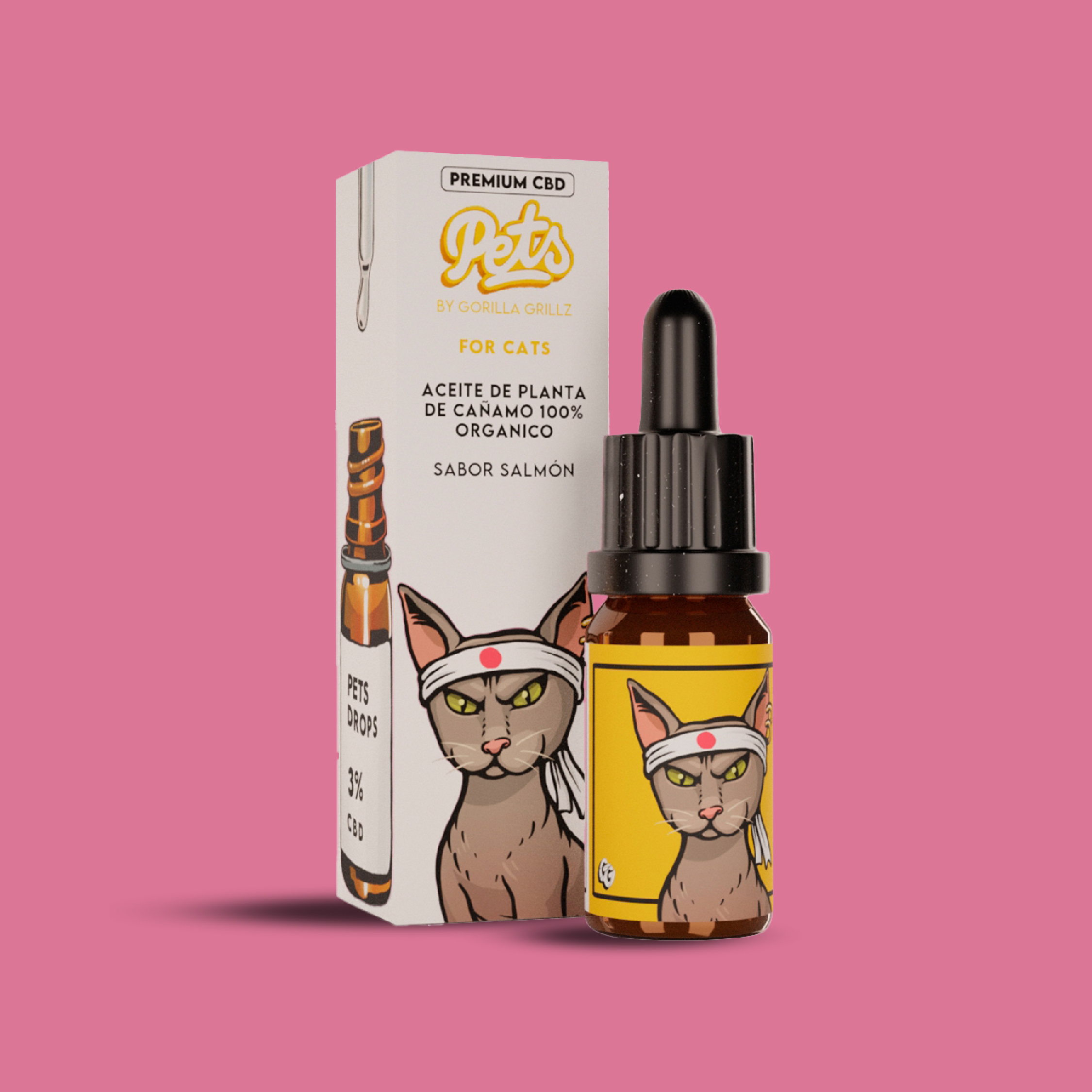 Óleo CBD PETS 3% para gatos sabor salmão - 10ml